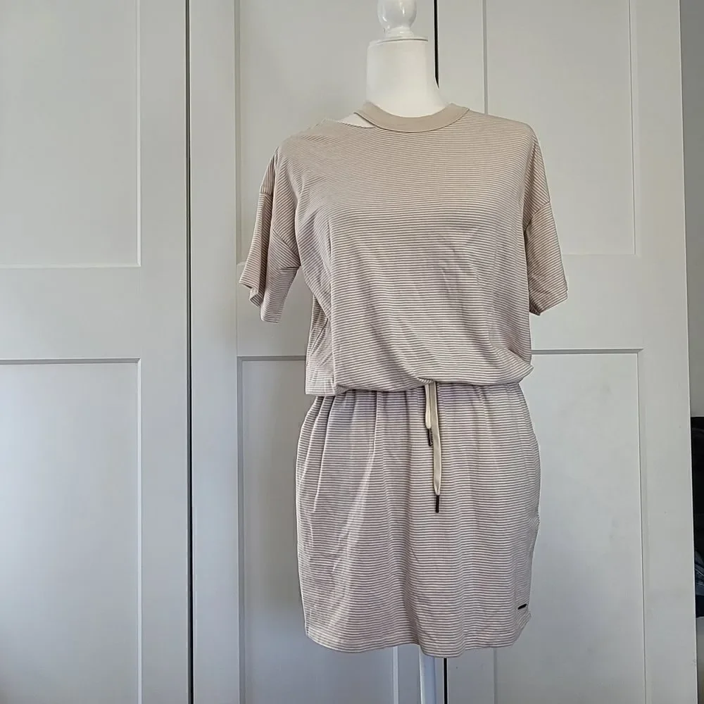 n:PHILANTHROPY flores dress in gold dust stripe